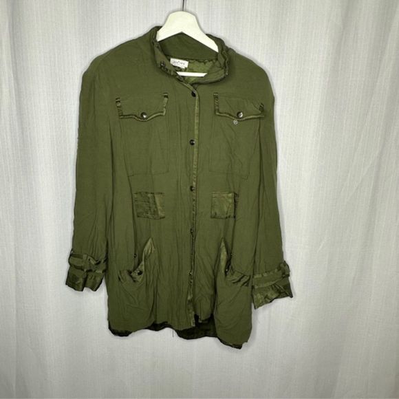 34N 118W Olive Green‎ Utility Boho Jacket - Picture 1 of 4